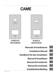 CAME PLACO-VC 001CS2PLC0 Handbuch Für Den Installateur