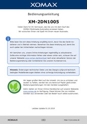 Xomax XM-2DN1005 Bedienungsanleitung