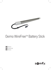 SOMFY Oximo WireFree Battery Stick Anleitung