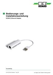 REMKO Ethernet Adapter Bedienungs- Und Installationsanleitung