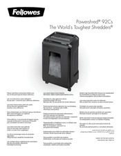 Fellowes Powershred 92Cs Bedienungsanleitung