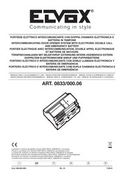 elvox 0833/000.06 Installations- Und Benutzerhandbuch