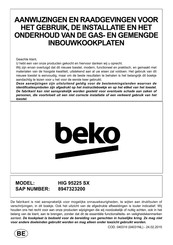 Beko HIG 95225 SX Anleitung Und Ratschläge Für Den Gebrauch, Die Installation Und Die Wartung