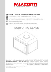 Palazzetti ECOFORNO GLASS Installations, Bedienungs Und Wartungsanleitungen