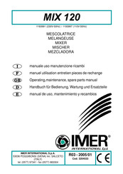 IMER MIX 120 Handbuch Für Bedienung, Wartung Und Ersatzteile