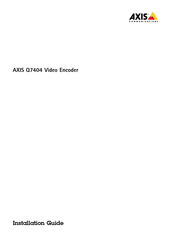 Axis Q7404 Installationsanleitung