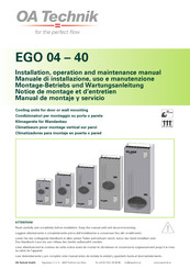 OLAER EGO20B Montage-, Betriebs- Und Wartungsanleitung