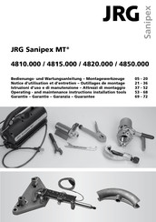 JRG Sanipex MT 4820.000 Bedienungs- Und Wartungsanleitung