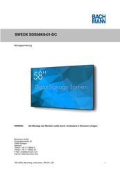 Bachmann SWEDX SDS58K8-01-DC Montageanleitung