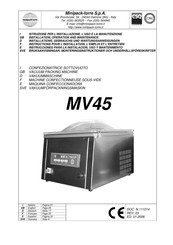 Minipack-Torre MV45 Installations, Gebrauchs Und Wartungsanweisungen