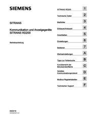 Siemens sitrans rd200 Betriebsanleitung