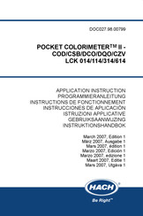 Hach POCKET COLORIMETER II Programmieranleitung
