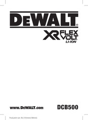 DeWalt XR FLEX VOLT LI-ION DCB500 Bersetzt Von Den Originalanweisungen