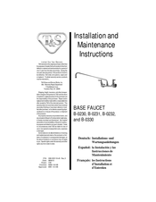 T&S BASE FAUCET B-0232 Installations- Und Wartungsanleitungen