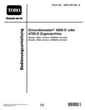 Toro Groundsmaster 4500-D 30857 Bedienungsanleitung