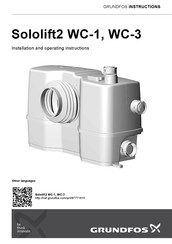 Grundfos Sololift+ WC-3 Montage- Und Betriebsanleitung