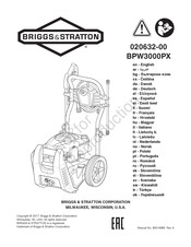 Briggs & Stratton 020632-00 BPW3000PX Bedienungsanleitung