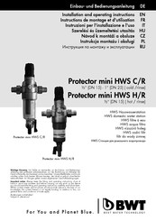 BWT Protector mini HWS C/R Einbau- Und Bedienungsanleitung