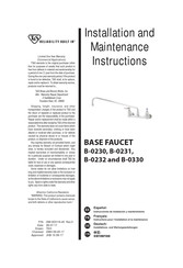 T&S BASE FAUCET B-0232 Installations- Und Wartungsanleitungen