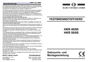 BARTZ HKR 40/60 Gebrauchs- Und Montageanleitung