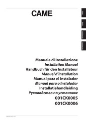 Came 001CK0005 Handbuch Für Den Installateur