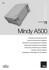 Nice Mindy A500 Anweisungen Und Hinweise Für Den Installateur