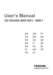 Toshiba 3D SOUND BAR SB1 Bedienungsanleitung