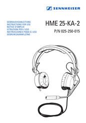 Sennheiser HME 25-KA-2 Gebrauchsanleitung