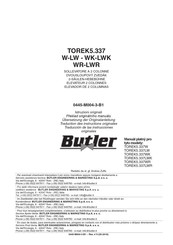 Butler TOREK5.337WR Übersetzung Der Originalanleitung