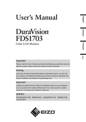 Eizo DuraVision FDS 1703 Benutzerhandbuch