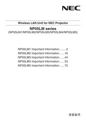 NEC NP05LM3 Bedienungsanleitung
