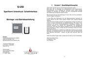 Spartherm S-USI Montage- Und Betriebsanleitung