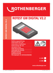 Rothenberger ROTEST GW DIGITAL V2.2 Bedienungsanleitung