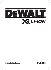 DeWalt XR LI-ION DCF888 Bedienungsanleitung