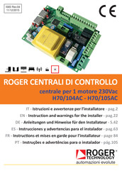 Roger H70/104AC Anleitungen Und Hinweise Für Den Installateur