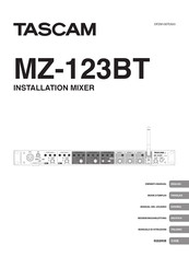 Tascam MZ-123BT Installationsanleitung