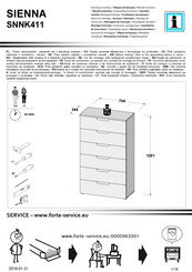 Forte SIENNA SNNK411 Montageanleitung