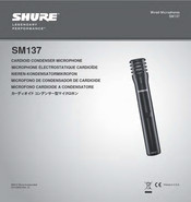 Shure SM137 Bedienungsanleitung
