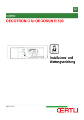 OERTLI OECOTRONIC Installations- Und Wartungsanleitung