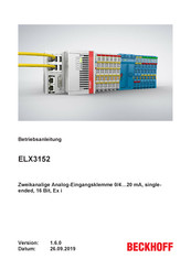 Beckhoff ELX3152 Betriebsanleitung