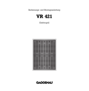 Gaggenau VR 421 Bedienungs- Und Montageanleitung
