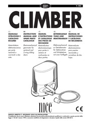 Nice Climber CR 2024 Betriebsanleitung Und Ersatzteilkatalog