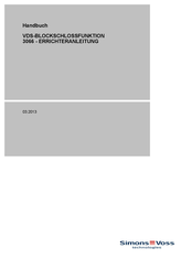 Simons Voss Technologies VdS-Blockschlossfunktion 3066 Handbuch