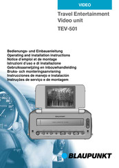 Blaupunkt TEV-501 Bedienungs- Und Einbauanleitung