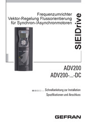 gefran ADV200-DC Series Schnellanleitung Zur Installation
