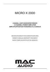 Mac Audio MICRO X 2000 Bedienungsanleitung
