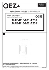 OEZ MAE-D16-001-A230 Gebrauchsanweisung