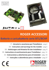Roger Technology B71/BCHP Anleitungen Und Hinweise Für Den Installateur