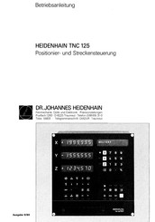 HEIDENHAIN TNC 125 Betriebsanleitung