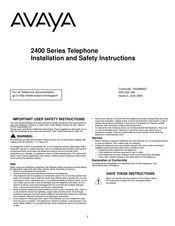 Avaya 2400 Serie Installations- Und Sicherheitshinweise